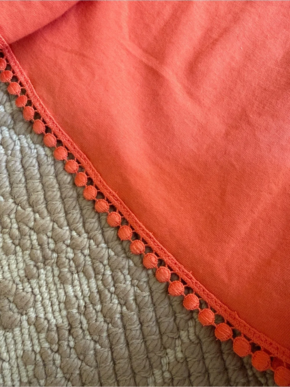 Topshop Coral Crochet Bodice Spaghetti Strap Camisole